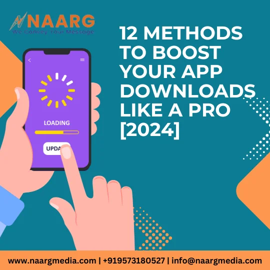 Image illustrating a mobile device downloading an app, showcasing methods to boost app downloads in 2024.